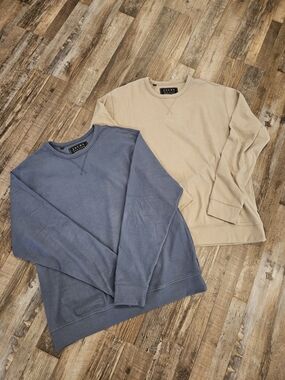 Jachs Two-Pack Crewneck Sweatshirts - Blue and Tan